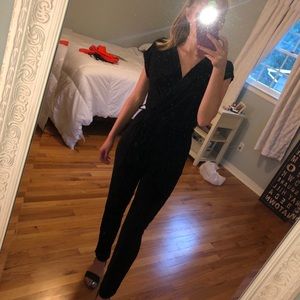 Black short sleeved jumpsuit